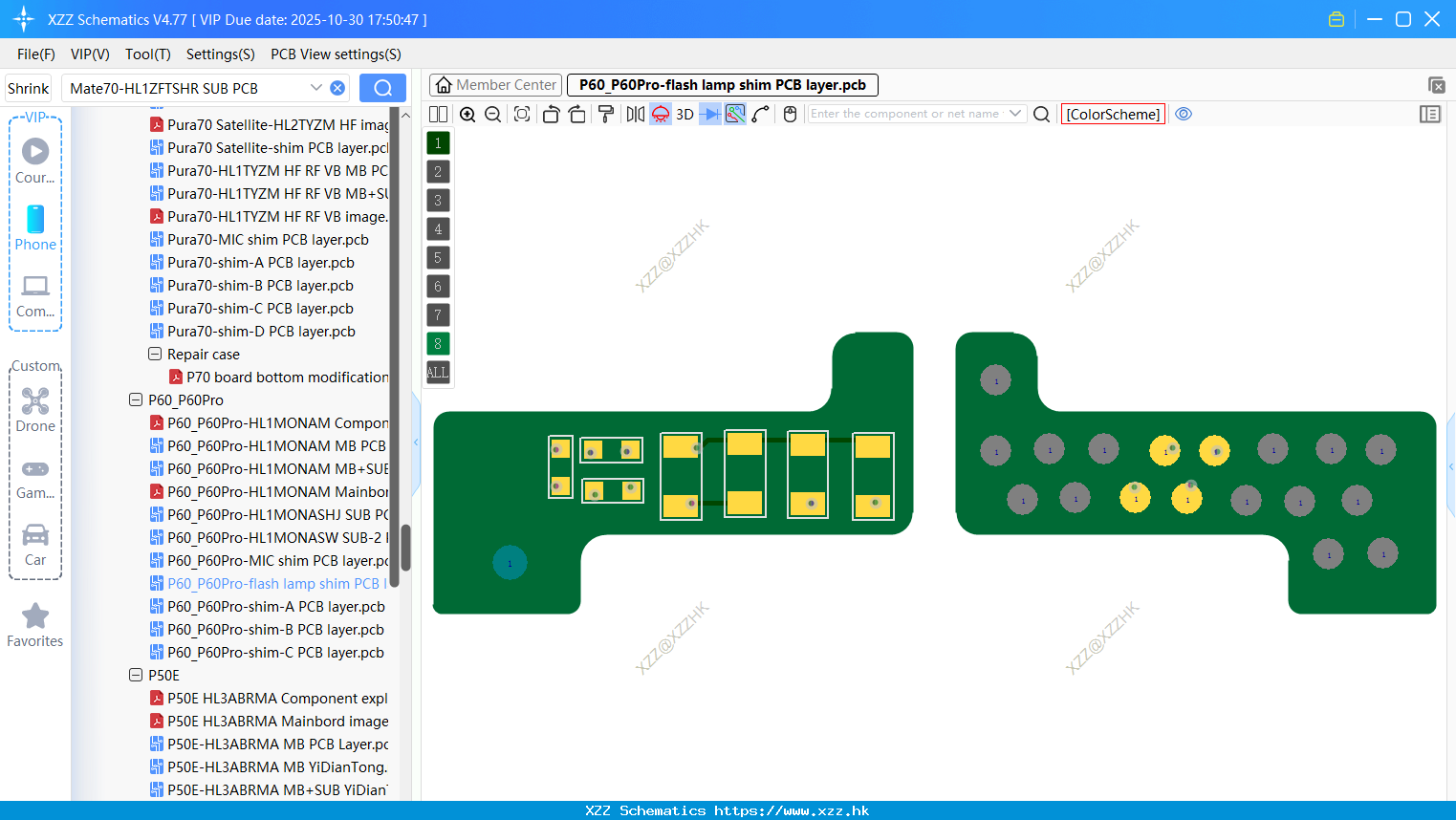 Huawei P60_P60Pro-flash Lamp Shim PCB Layer